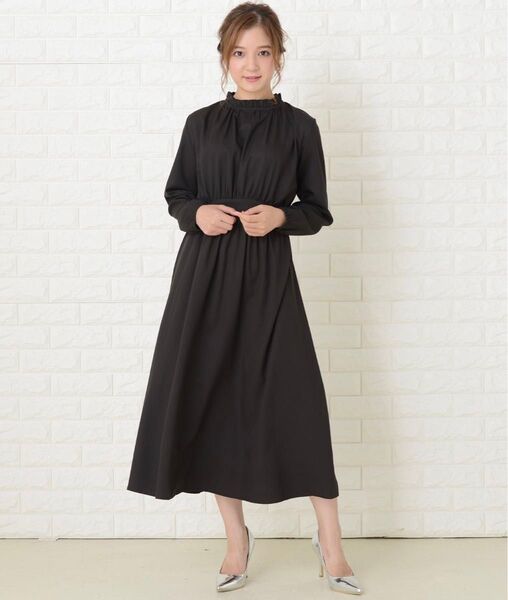 Lace Ladies スタンドフリル襟 長袖 ワンピースドレス タグ付き新品未使用
