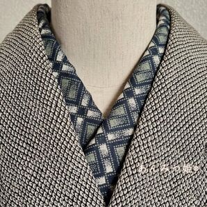 綿の半衿 スクエアグリーン