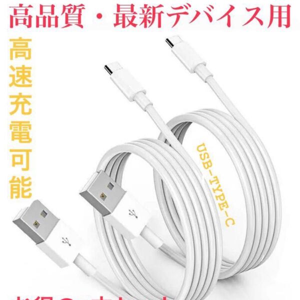 在庫売り尽くしセール【即日配送】Apple・Android純正同等 USB-C ケーブル 2セット1m 急速充電モデル