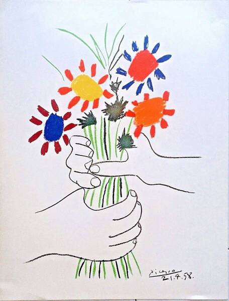 ピカソ パブロ・ピカソ Pablo Picasso 絵画 レア 限定 希少 Le Bouquet De Fleurs