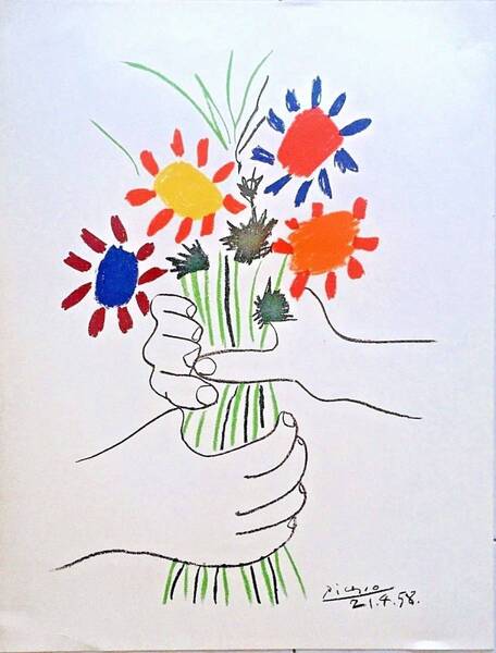 ピカソ　パブロ・ピカソ　Pablo Picasso 絵画　レア　限定　希少 Le Bouquet De Fleurs