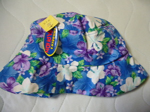 ハット　ぼうし　帽子　子供用　CHILDREN'S FASHONS　ブルー　花柄 サイズＬ 54cm 新品