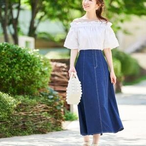 ブラウス 刺繍 レース袖 オフショル 千葉由佳 and Cherim