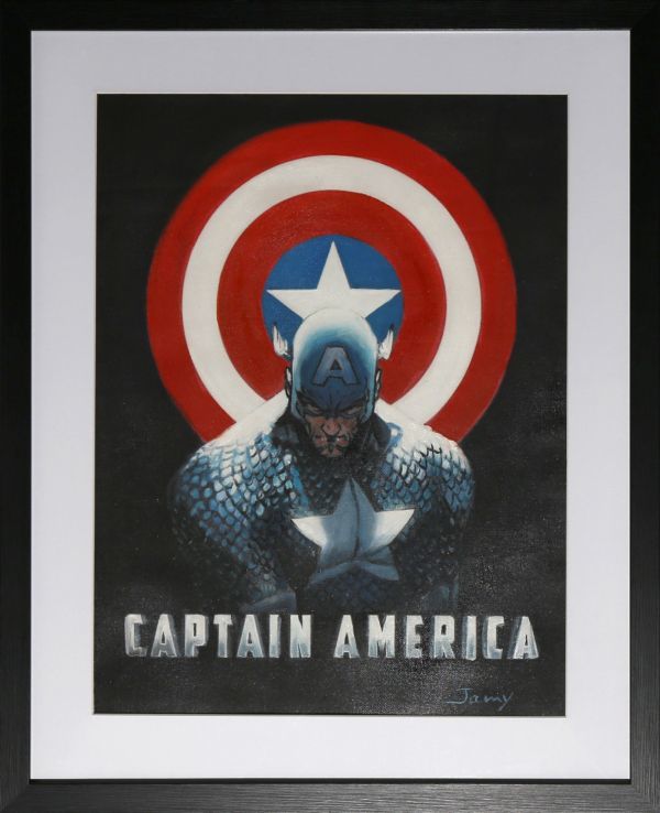 Precision oil painting Captain America by Jamie Hand-painted one-of-a-kind item ★ Acrylic board included ★ MARVEL American Comics Interior J5.19-B8, painting, oil painting, portrait