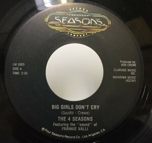 THE 4 SEASONS/BIG GIRLS DONT CRY シングルレコード フォーシーズンズ