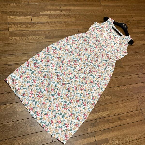 美品 GRL グレイル サマーフラワー総柄ノースリーブロングワンピース 花柄