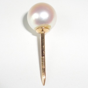 k18 pearl approximately 7mm tie tack used