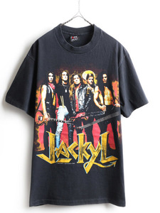 90's オフィシャル USA製 人気の 黒 ★ JACKYL ツアー プリント 半袖 Tシャツ ( メンズ 男性 L ) 古着 90年代 バンドT ツアーT ロックT