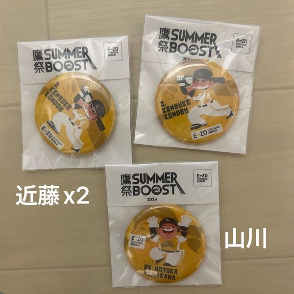 福岡ソフトバンクホークス 缶バッジ 3個