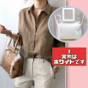 レディース バッグ クリアバッグ ホワイト ハンドバッグ 夏バッグ