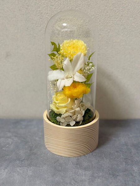 プリザーブドフラワー御供えの花 ガラスドーム