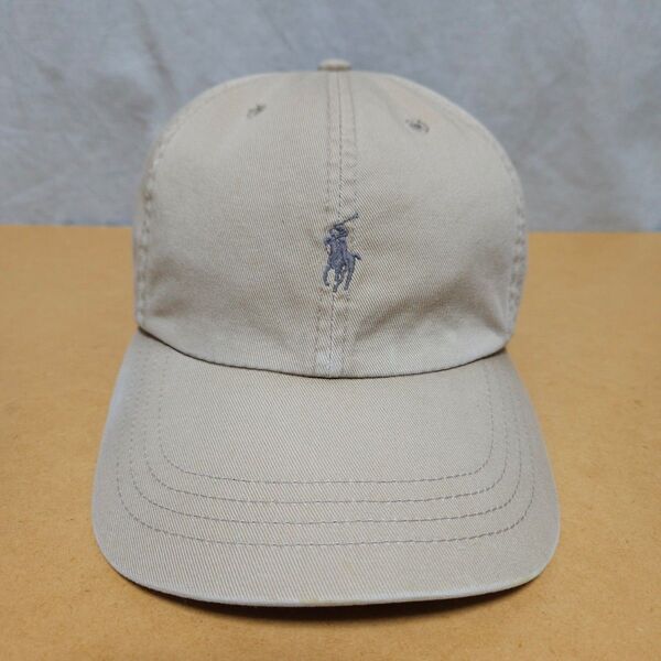 POLO ラルフローレン ポロ キャップ 茶 ベージュ ポニー ビンテージ 古着