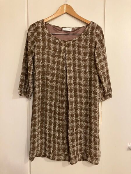 OFUON オフオン ブラウン 柄 トップス チュニック 38