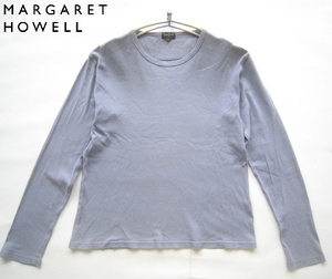 高級!!マーガレットハウエル Margaret Howell*後染め加工長袖カットソー M アッシュネイビー