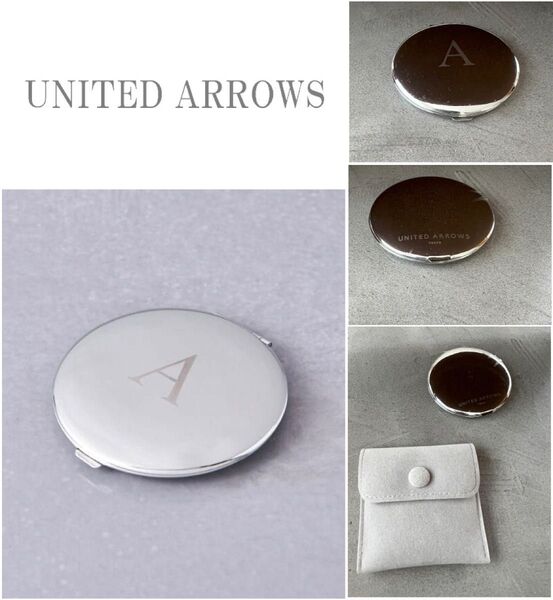 UNITED ARROWS ユナイテッドアローズ UBFM コンパクトミラー イニシャルA ギフトにも最適◎ 保存袋付き