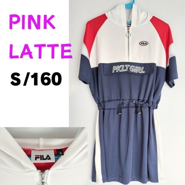 Pinklatte FILA 半袖チュニックパーカー S 160