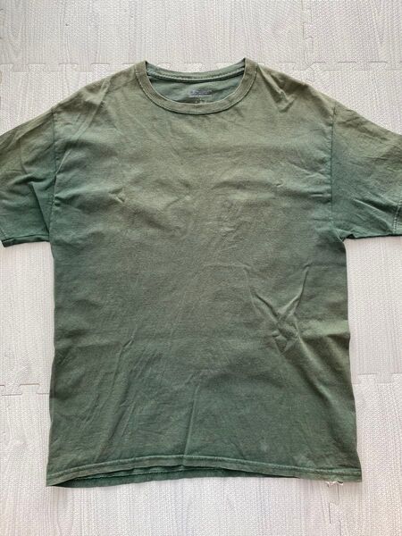 チャンピオン:Tシャツ:半袖:Lサイズ:champion:メンズ:男性:緑系