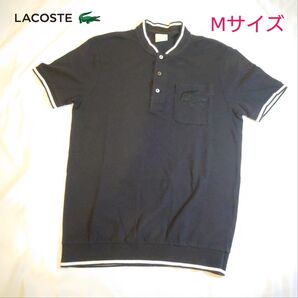 【古着並品】Lacoste ビックロゴ モックネックシー ポロシャツ