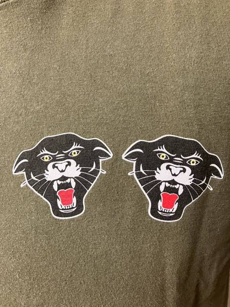 USA ビンテージ BASCOM PROJECTS パンサー Tシャツ M カーキ ミリタリー ヴィンテージ xpv