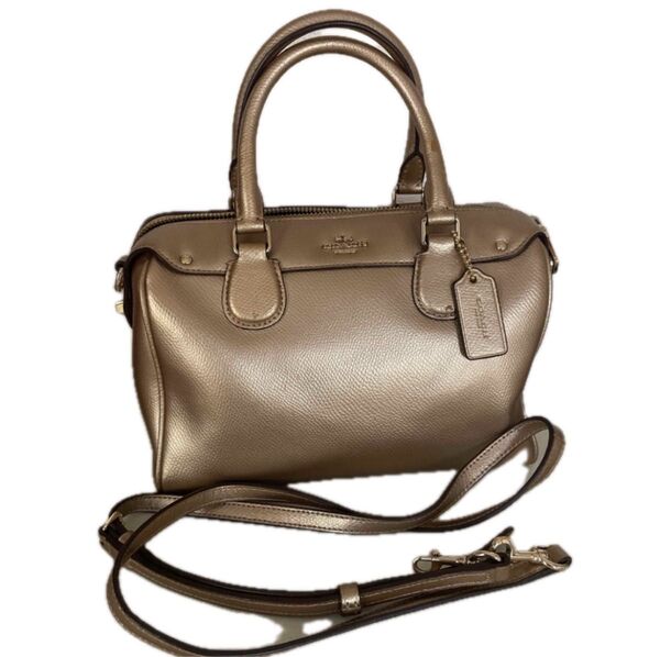 COACH コーチ ハンドバッグ ゴールド ミニボストンバッグ 2WAY ショルダーバッグ 2way ショルダー 肩掛け