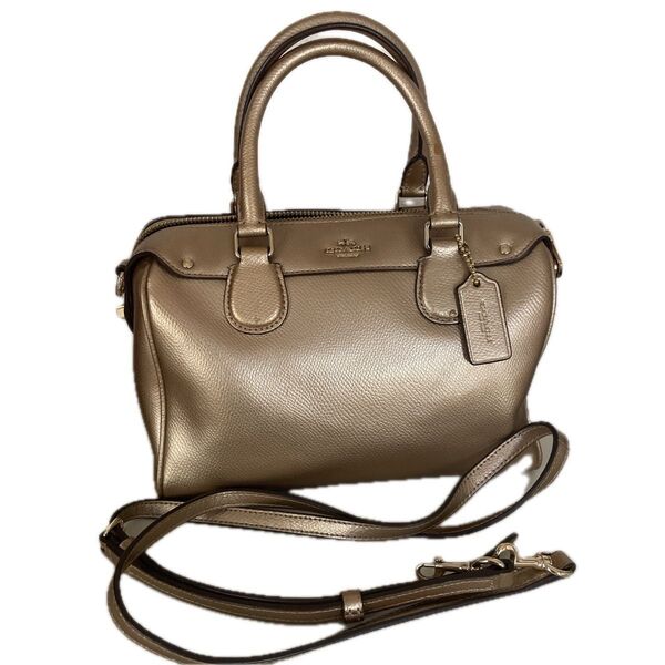 COACH コーチ ハンドバッグ ゴールド バック 2way ショルダーバッグ ミニボストンバッグ 2WAY F36624