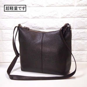 ★新品★ハンドメイド★日本製★ソフト・本革★大き目の斜め掛けショルダーバッグ★チョコ色★縦型★ 超軽量★