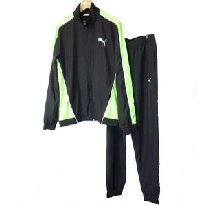 新品◆送料無料◆PUMA 黒ウインドブレーカー上下セット(Ｌ)