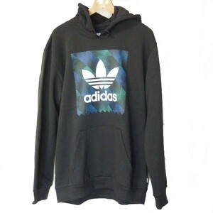 大きいサイズ◆新品未使用◆(XO)(2XL)(3L)アディダスオリジナルス adidas originals メンズパーカー 黒 トレフォイル 裏起毛/送料520円