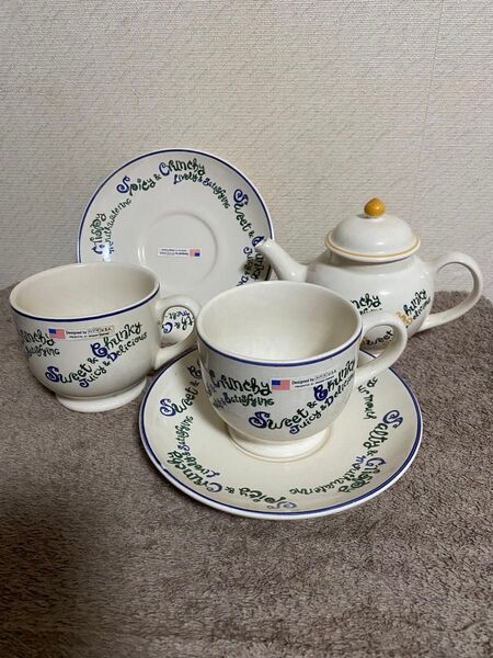 ☆ミスタードーナツ☆非売品☆ティーカップ&ソーサーセット(ブルーカラー)☆ ソーサー カップ ティーカップ ペア