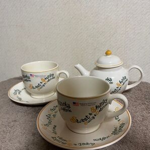☆ミスタードーナツ☆非売品ティーカップ&ソーサー(オレンジ) カップ ソーサー ティーセット