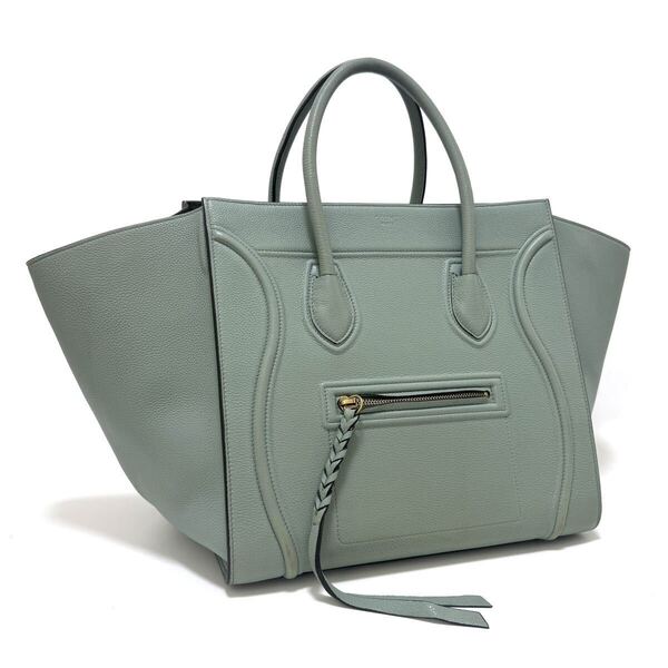 セリーヌ ラゲージ ファントム ハンドバッグ トートバッグ 鞄 ブルー 水色 レザー 本革 大容量 CELINE