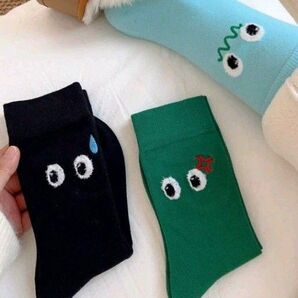0141 かわいいお顔のソックス3足セット