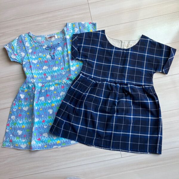 美品 ワンピース 女の子 100 110 半袖 2枚セット