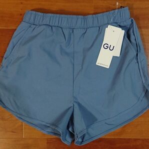 新品★GU ショートパンツ XS 150くらい ブルー 短パン ランニングパンツ