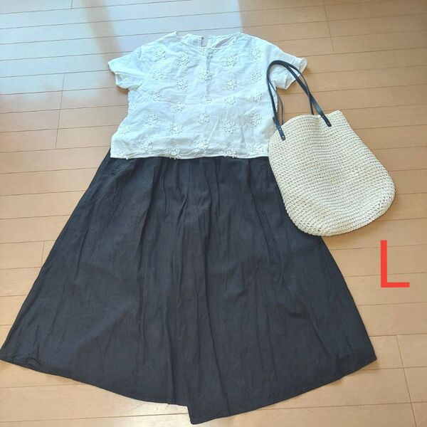LOWRYS FARM フレアロングパンツ L