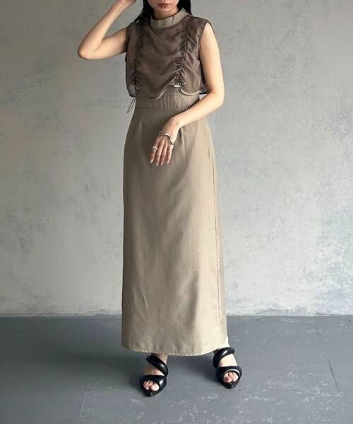 アンジェム シアーシャーリングノースリーブワンピース