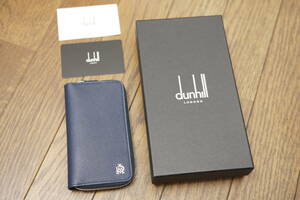 ★極美品 銀座店 dunhill Cadogan ダンヒル カドガン レザー ジップ キーケース ネイビーブルー