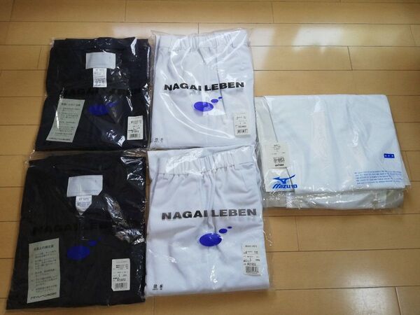 医療系制服 新品未使用 紺色スクラブ 白色ズボン メンズLサイズ