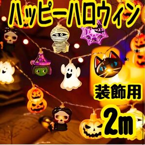 お買い得 キラキラ LED 光る ハロウィン 飾り付け イルミネーション 2m かわいい 人形10個付き キレイ