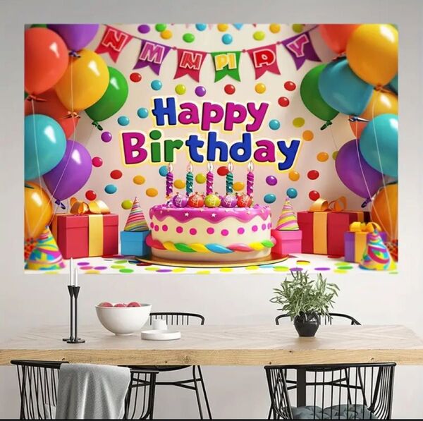 ハッピーバースデー 誕生日 記念日 写真撮影 パーティー 飾り付け 壁掛け バックドロップ 装飾