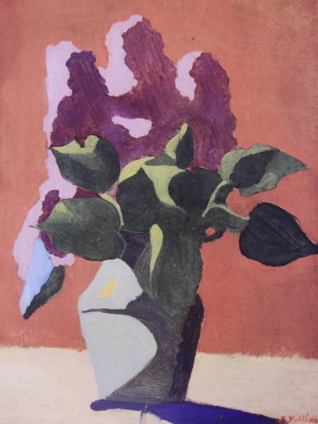 Édouard Vuillard, LES LILAS, LE SCHÉMATIQUE DU BOUQUET, Édition outre-mer, extrêmement rare, raisonné, Nouveau cadre inclus, ventilateur/5, Peinture, Peinture à l'huile, Nature morte