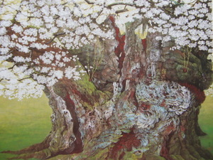 Art hand Auction 中原信子, 【淡墨桜･樹魂】, 希少画集画, 風景, 自然, さくら, 桜, 人気作家, 新品額･額装付, 送料無料, lap, 絵画, 油彩, 自然, 風景画