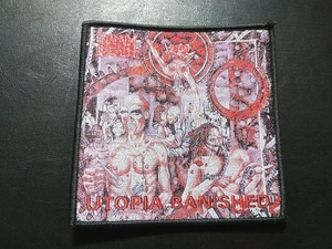 NAPALM DEATH 刺繍パッチ ワッペン utopia banished ナパーム・デス 黒枠 / repulsion terrorizer carcass brutal truth exhumed earache