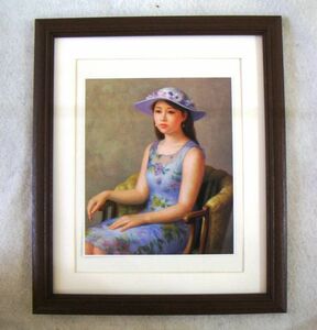 Art hand Auction ◆Tokuda Hiroyuki Flower-decorated hat offset reproduction, wooden frame, immediate purchase◆, Painting, Oil painting, Nature, Landscape painting