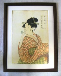 Art hand Auction ●उतामारो फीमेल फिजियोग्नोमी टेन पॉपिन का सीजी प्रजनन, लकड़ी का फ्रेम शामिल, तत्काल खरीद●, चित्रकारी, Ukiyo ए, प्रिंटों, एक खूबसूरत महिला का चित्र