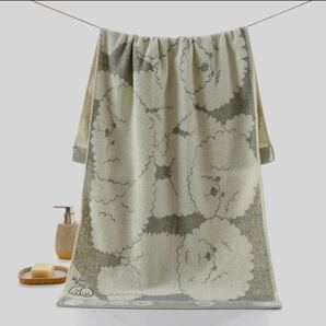 【50×100cm】ビションフリーゼ バスタオル グレー