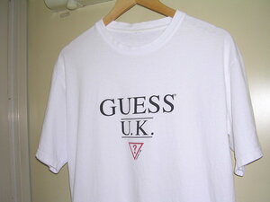 90s ゲス GUESS U.K 1996 デカロゴ Tシャツ 白 vintage old