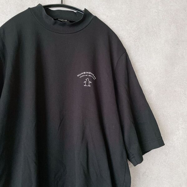 マンシングウェア 半袖 Tシャツ ゴルフウェア モックネック メンズ 黒 L