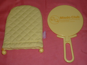  ultra rare! retro 1999 year Mister Donut mistake do Club mirror & pouch 