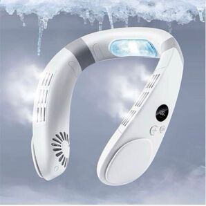 SPeesy ネックファン 冷却プレート付 3スピードポータブル 4400mAh ネッククーラー USB充電式 首掛け扇風機